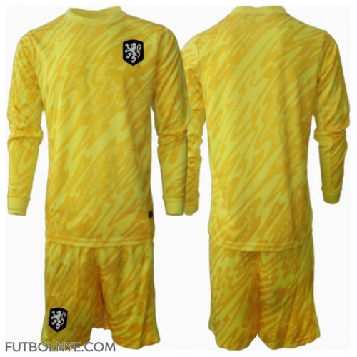 Camiseta Países Bajos Portero Visitante Equipación para niños Eurocopa 2024 manga larga (+ pantalones cortos)